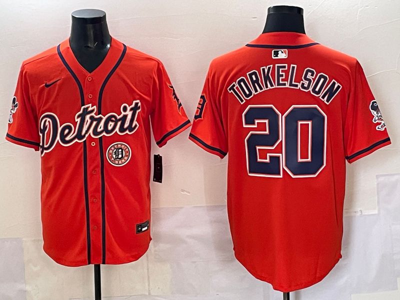 Men 2025 Detroit Tigers #20 Torkelson Orange Nike MLB Jersey style 07->detroit tigers->MLB Jersey